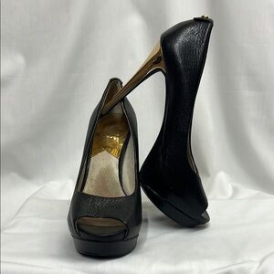 Elegant Black Peep-Toe Heels